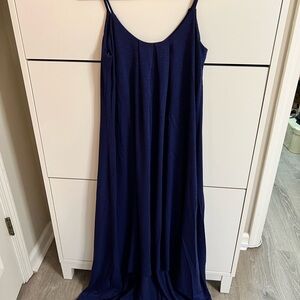 Lanston Navy Blue Spaghetti Strap Maxi Sundress Size S